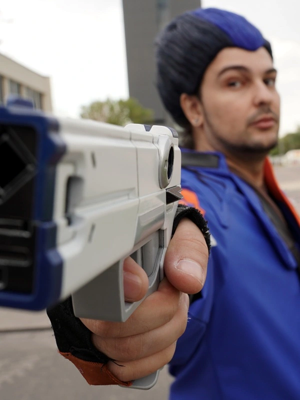 Valorant Yoru cosplay. At gunpoint with Spectrum Classic.